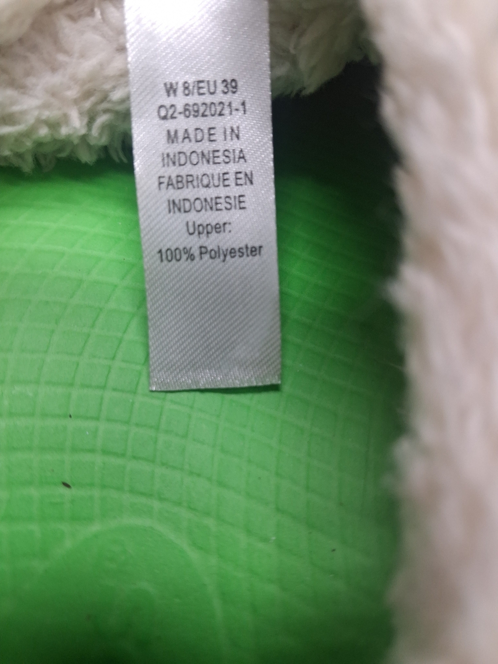 OOFOS Women's Slip-On Clog in Cream with Green Insole - Picture 6 of 9